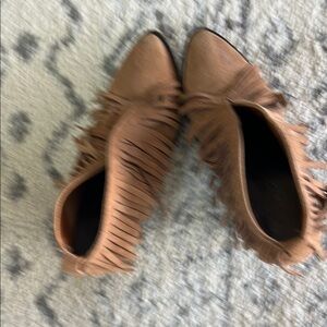 Coconuts by Matisse Tan Ankle Booties with Fringe